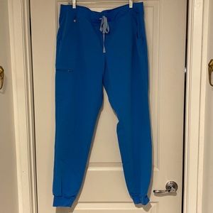 Figs Zamora jogger scrub pants in bright blue - like new!